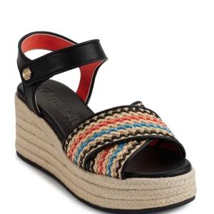 Karl Lagerfeld Black and Multicolor Wedges